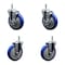 Service Caster 5'' Blue Poly Wheel Swivel 7/16'' Grip Ring Stem Caster Set 2 Brakes, 4PK GR20S514-PPUB-BLUE-TLB-716138-2-S-2 - alternate 1